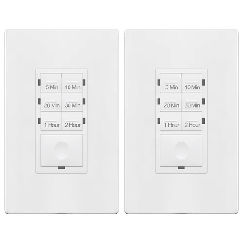 Vista 13 de ENERLITES Interruptor temporizador de cuenta regresiva de 1 hora, 1-5-10-20-30-60 minutos, para ventiladores de baño, calentadores, luces, indicador