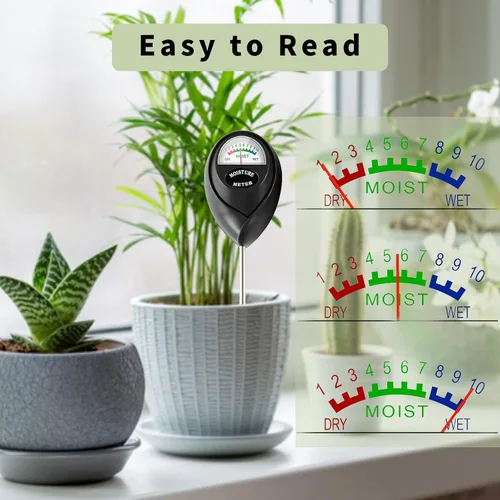 Vista 3 de Medidor de Humedad del Suelo de Sonda Larga Extendida, Paquete de 2 Medidores de Agua para Plantas, Medidor de Suelo, Sensor de Humedad, Higrómetro