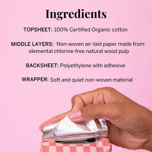Vista 9 de Pixie - Almohadillas posparto ultra finas de algodón orgánico para mujer, absorción extra abundante con alas, a prueba de fugas, hipoalergénicas