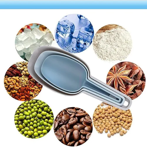 Vista 6 de Paquete de 4 cucharas de plástico para recipientes, cuchara de plástico para cubitos de hielo, cucharas de harina, productos secos, granos de café