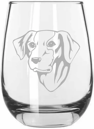 Vista 558 de Shar Pei (chino) - Vaso de vino sin tallo grabado para perro, 15.25 onzas