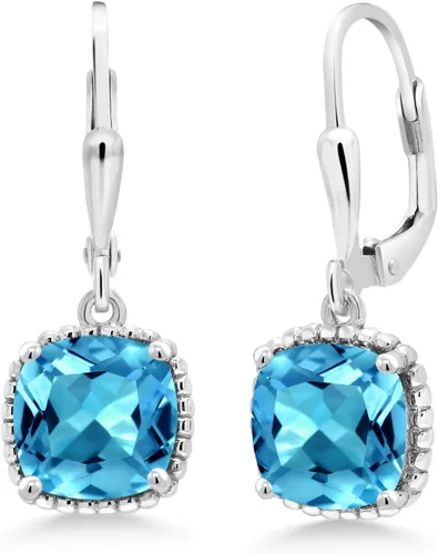Vista 123 de Gem Stone King Aretes colgantes de plata de ley 925 de 0.315 pulgadas para mujer