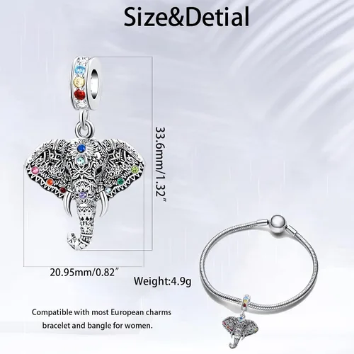 Vista 6 de Lindo gato elefante mariposa pata pata mamá oso encanto animal mascota grano para pulseras europeas
