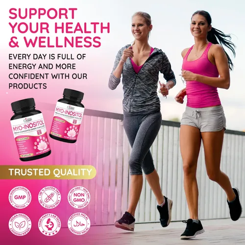 Vista 7 de Organic Cadane Myo Inositol & Ashwagandha Cápsulas con Rhodiola, L-Teanina, Ginkgo Biloba y más Apoya el equilibrio corporal y digestivo Vegano