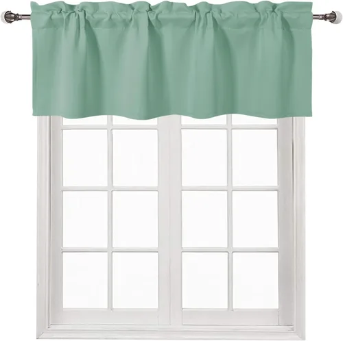 Vista 15 de DWCN Cenefa para ventana de cocina, con bolsillo para barra, para ventana, sala de estar/sótano, 36 x 16 pulgadas de largo, 1 panel, beige