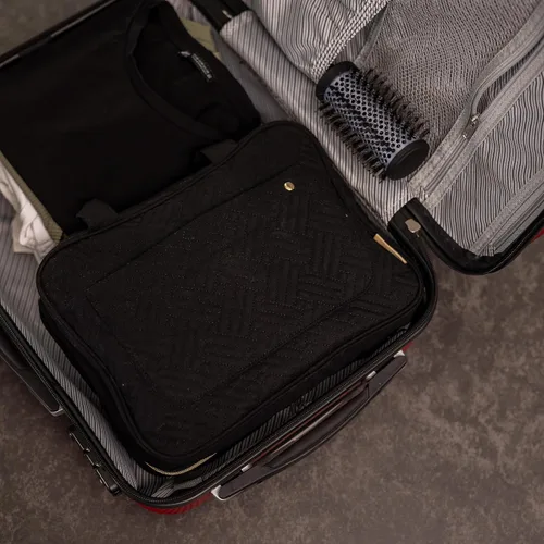 Vista 7 de Carrywell - Neceser de viaje con gancho para colgar, organizador de maquillaje, bolsa de cosméticos resistente al agua para contenedores