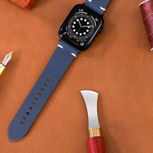Vista 5 de Correas de reloj de cuero de 0.709 in, 0.787 in, 0.827 in, 0.866 in, correas de cuero de grano superior de liberación rápida para hombres y mujeres