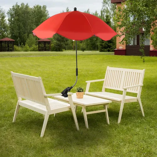Vista 6 de TITA-DONG Paraguas para silla con abrazadera, silla de playa ajustable universal, con protección UV, sombrilla para silla de patio, silla de playa