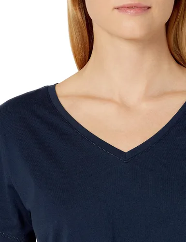 Vista 4 de Tienda Essentials - Camiseta de manga corta con cuello en V para mujer, corte clásico, 100% algodón, 2