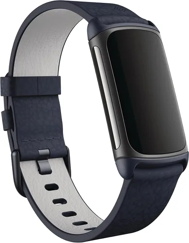Vista 3 de Fitbit Charge 5, correa de cuero vegano, índigo, grande