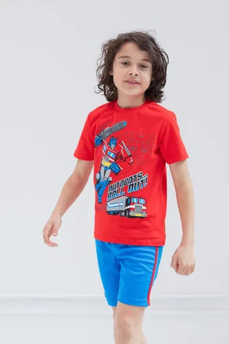 Vista 3 de Transformers Bumblebee - Conjunto de pantalones cortos de malla para niños pequeños a grandes