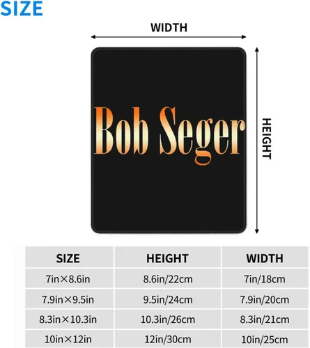 Vista 7 de Bob Music Seger Singer Logo Gaming Mouse Pads Small Mouse Pads for Gaming Office Laptop Computer Pc 10 X 12 Inch