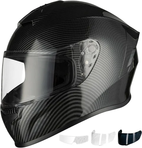 Vista 9 de Favoto - Casco de cara completa para motocicleta aprobado por DOT, Cascos para motos, moto de nieve y bicicleta todoterreno para adultos, hombres