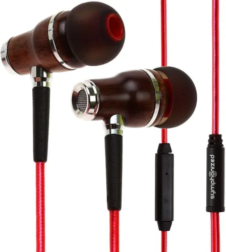Vista 8 de Symphonized NRG 2.0 Auriculares intrauditivos de madera genuina con aislamiento de ruido con micrófono y cable de nailon