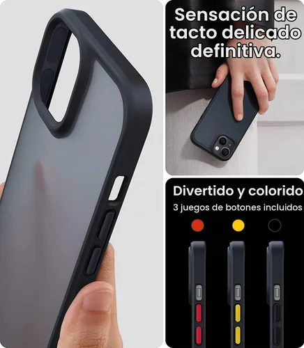 Vista 6 de TORRAS Funda diseñada a prueba de golpes para iPhone 13 Mini, protección militar contra caídas de 10 pies, parte trasera translúcida