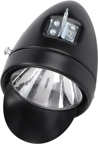 Vista 8 de Faro delantero de bicicleta, faro vintage para montar en bicicleta por la noche, luz LED ligera con visera, lámpara frontal retro al aire libre alto