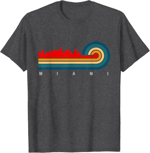 Vista 30 de Camiseta Retro City of Miami Florida, Negro