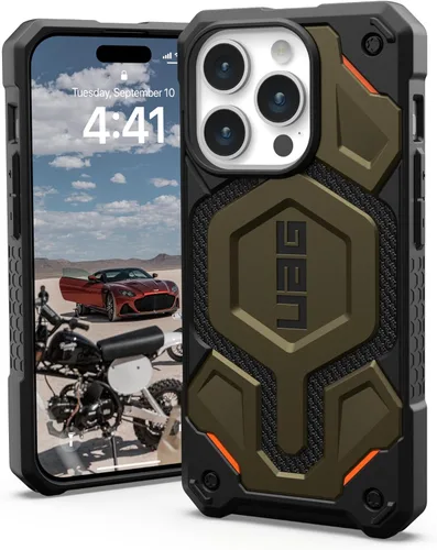 Vista 16 de URBAN ARMOR GEAR UAG Funda [Versión Actualizada] Compatible con Funda para iPhone 15 Pro de 6.1" Monarch Pro Negro Imán Integrado Compatible
