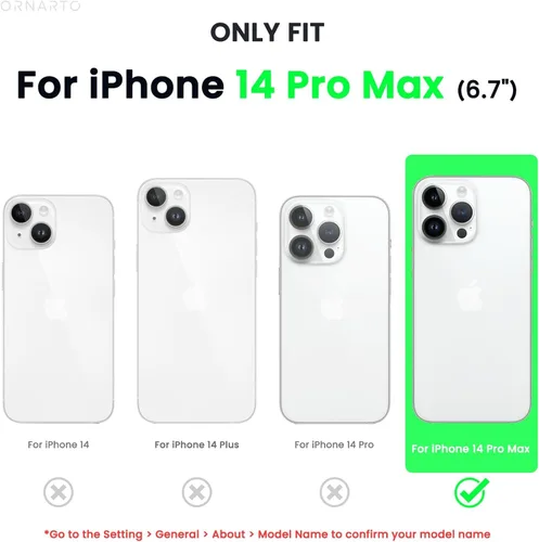 Vista 2 de ORNARTO Funda compatible con iPhone 14 Pro Max de 6.7 pulgadas, silicona líquida delgada de 3 capas con cobertura completa, funda protectora