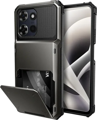 Vista 12 de Vofolen Funda tipo cartera para Moto G Play 2025 con tarjetero de doble capa, resistente, a prueba de golpes, protección contra caídas, tapa oculta