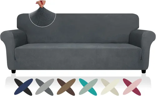 Vista 56 de ZNSAYOTX Funda súper elástica para silla (30"-47"), nuevas fundas de silla a rayas para sala de estar, aptas para perros y mascotas, protector