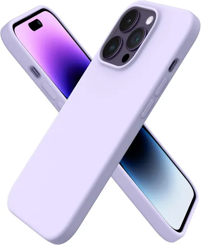 Vista 12 de ORNARTO - Funda para iPhone 14 Pro de 6.1 pulgadas, silicona líquida delgada, azul bebé 3-Layer Full Covered Soft Gel Rubber, Non-Slip Grip