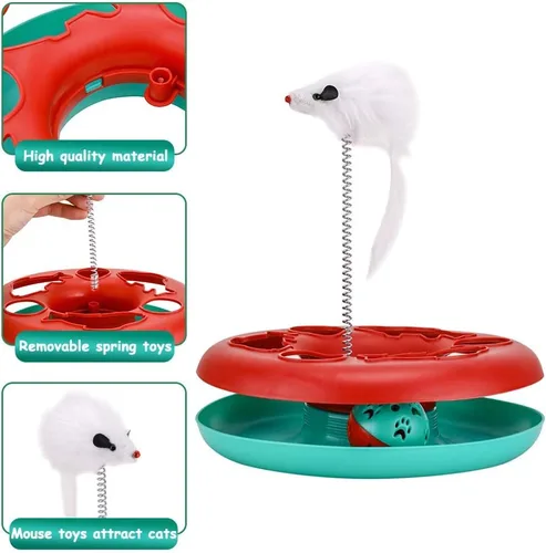 Vista 2 de Pawzone Juguetes para Gatos, Juguetes para Gatos de Interior, Juguetes Interactivos para Gatitos Pistas de Rodillos con Hierba Gatera, Juguete