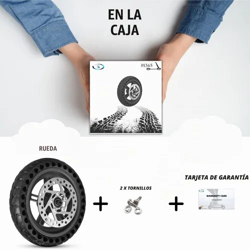 Vista 6 de ELKATECH Reemplazo de rueda Gotrax y patinete eléctrico Xiaomi M365 Neumático sólido con cubo y disco de freno Rueda de nido de abeja