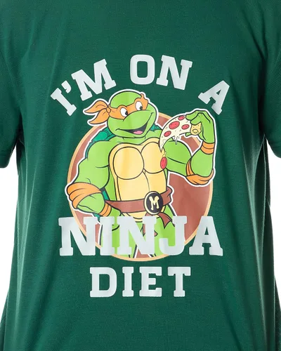 Vista 2 de INTIMO Teenage Mutant Ninja Turtles - Conjunto de pijama para hombre Ninja Diet, Verde