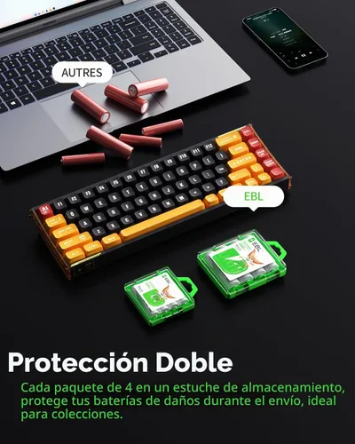 Vista 7 de EBL - Combo de 16 pilas AA y AAA con 8 pilas recargables AA de 2300 mAh y 8 pilas recargables AAA de 800 mAh