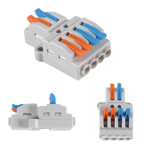 Vista 6 de DIANN 10 piezas de conectores de alambre de palanca 2 en 4 salidas para empalmes en línea de circuito Conector de alambre eléctrico 28-12 AWG 10pcs