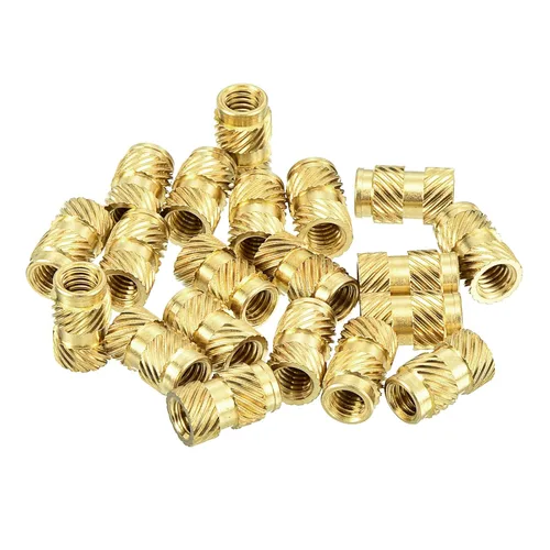 Vista 19 de uxcell Tuercas de inserción moleteadas, 80 piezas M2 x 3 mm L x 3.5 mm DI 3D Impresión de tuercas de latón Tuercas de rosca hembra Insertos de latón