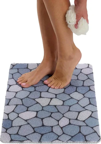 Vista 132 de Enkosi Alfombra de ducha antideslizante Loofah para suelos de ducha, bañera, baños, zonas húmedas, alfombrilla de baño acolchada con agujeros