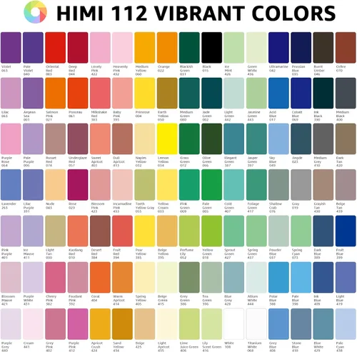 Vista 2 de HIMI - Juego de pintura Gouache, 112 colores x 0.42 oz, diseño de taza de gelatina doble con funda portátil, no tóxica, pintura profesional opaca