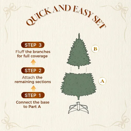 Vista 9 de HOLLO STAR Árbol de Navidad preiluminado de 4.5 pies, luces RGBW multicolor Control de aplicación, árbol de Navidad artificial con 197 luces LED