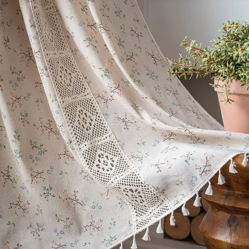 Vista 8 de Cortinas florales de granja semiopacas para sala de estar, de 63 pulgadas de largo, mezcla de lino y algodón, paneles de cortina de ventana cortos