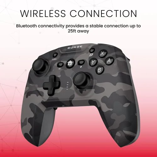 Vista 4 de Surge Switchpad Pro Wireless Controller for Nintendo Switch - Camo - Nintendo Switch