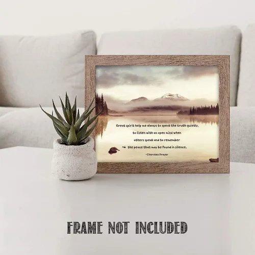 Vista 3 de TJ Originals - Cherokee Prayer Great spirit help me, arte nativo americano, citas de curación espiritual, decoración de pared sin marco de 11 x 14