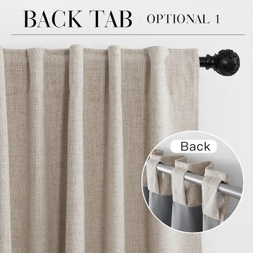 Vista 75 de RYB HOME Cortinas de lino texturizado 100% opacas de 84 pulgadas de largo, aislamiento térmico, privacidad, ahorro de energía para dormitorio, sala