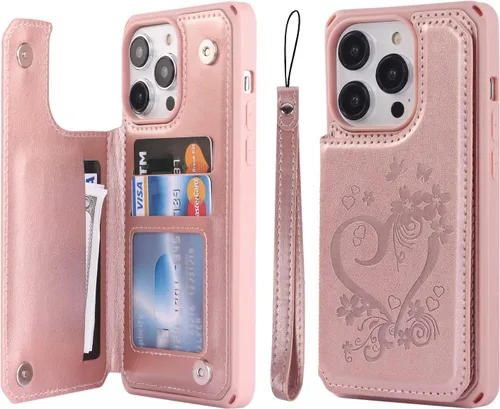 Vista 18 de Cavor Funda para iPhone 14 Pro Max con Tarjetero, Funda Cartera para iPhone 14 Pro Max para Mujeres y Hombres, Soporte de Tarjetas de Crédito