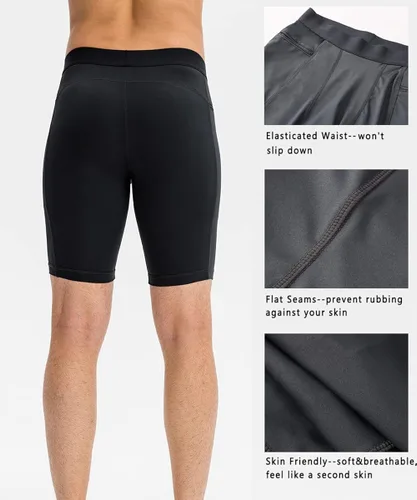 Vista 4 de WRAGCFM Pantalones cortos de compresión para hombre con bolsillos para correr, entrenamiento, atlético, ropa