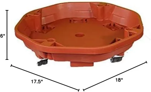 Vista 5 de Mr. Stacky Nueva bandeja de rodillos - 18 pulgadas - 6 ruedas - Color terracota..