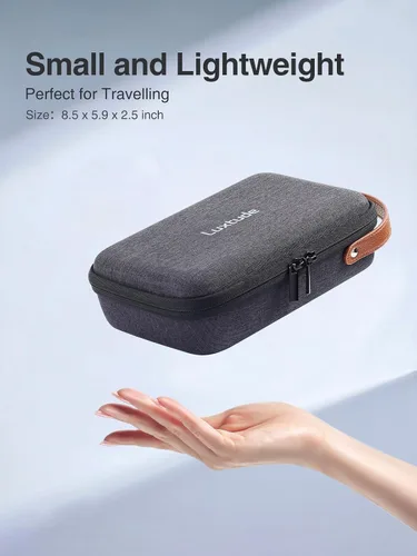 Vista 8 de Luxtude Tech - Funda organizadora de viaje, organizador de electrónica portátil, funda rígida con cremallera para cables de carga, cargadores