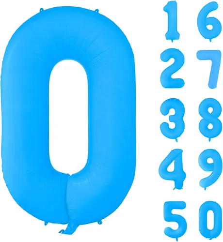 Vista 323 de Globos gigantes de helio de aluminio de 40 pulgadas, color negro, globos digitales grandes del número 0 para decoración de fiesta de cumpleaños