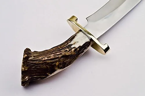 Vista 6 de Cuchillo de caza hecho a mano de acero D2 cuchillo de supervivencia con mango de asta de ciervo (S-963)