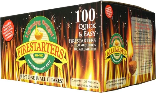 Vista 10 de Lightning Nuggets N100SEB Firestarters caja supereconómica de pepitas para encender el fuego, 100