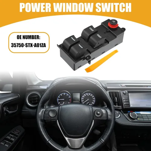 Vista 2 de 35750STXA01ZA Interruptor principal del elevalunas eléctrico del lado del conductor delantero para Acura MDX 3.7L V6 2007-2013