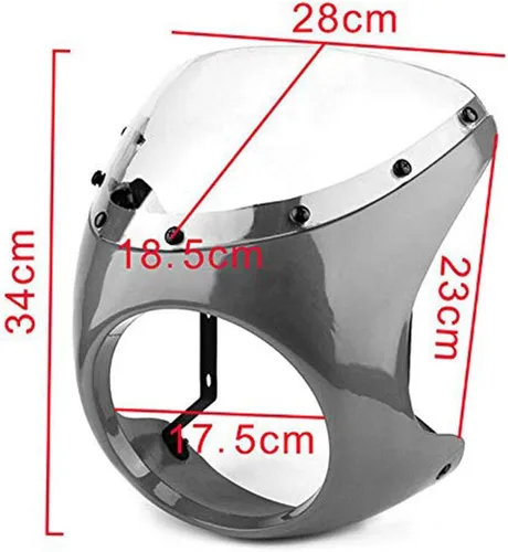 Vista 2 de Motocicleta 7 pulgadas modificación faro retro carenado parabrisas para Harley Touring Cafe Racer Old School Bobber Touring personalizado