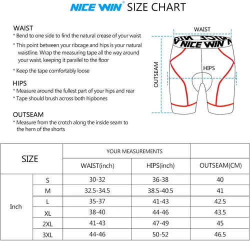 Vista 7 de NICEWIN Pantalones cortos de bicicleta acolchados 4D para hombre ropa interior de ciclismo antideslizante con cintura ancha para ciclismo bicicleta