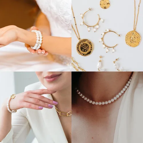 Vista 4 de 800 cuentas de perlas blancas para hacer joyas, kit de pulseras de perlas, cuentas espaciadoras sueltas para pulseras, collares, manualidades